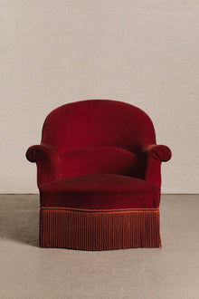 Poltroncina francese in velluto, SED0137 1 Raw 
