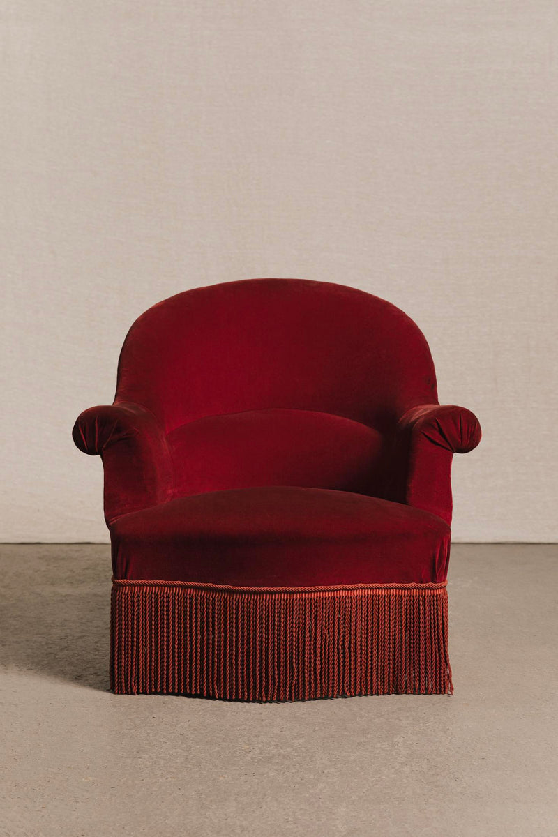 Poltroncina francese in velluto, SED0137 1 Raw 