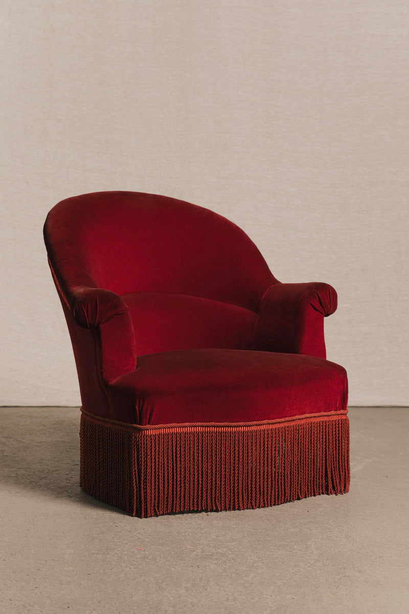 Poltroncina francese in velluto, SED0137 1 Raw 