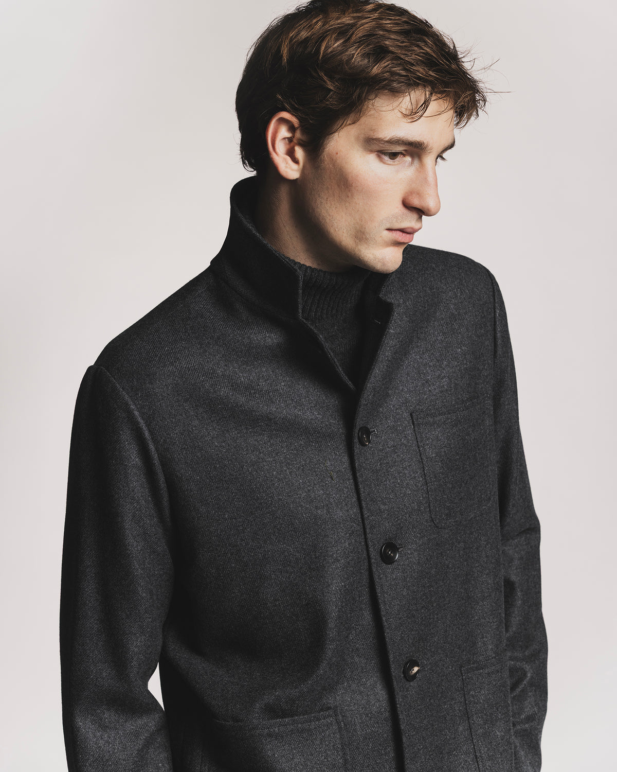 GIACCA PAINTER IN SOFT LAMBSWOOL GREY JKPTLMMGF6 1 Raw 