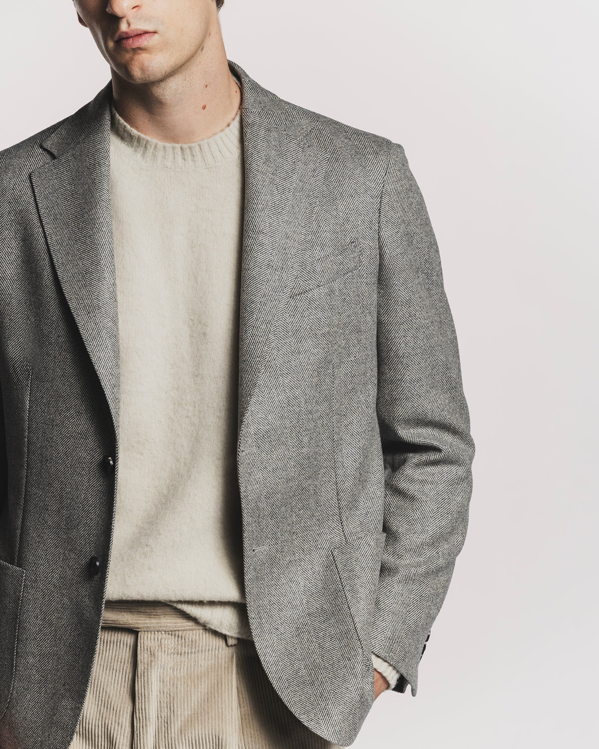 GIACCA WINDSOR IN SOFT LAMBSWOOL SPIAGATO JKSBLMMGF6 1 Raw 