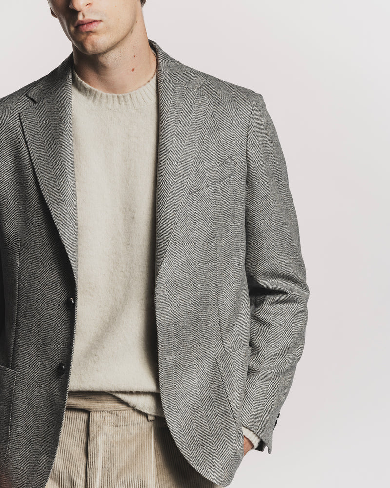 GIACCA WINDSOR IN SOFT LAMBSWOOL SPIAGATO JKSBLMMGF6 1 Raw 