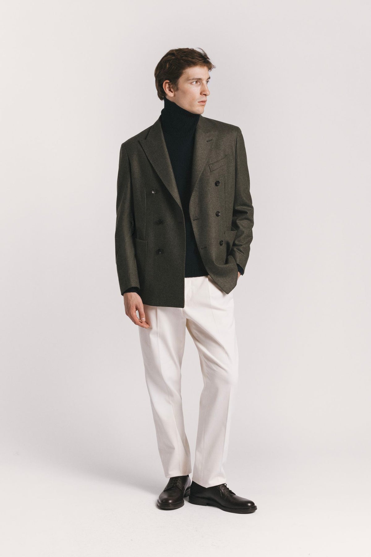 GIACCA LORD <BR/>FLANELLA DI LANA<BR/> JKDBFLGRF5 570 Raw 