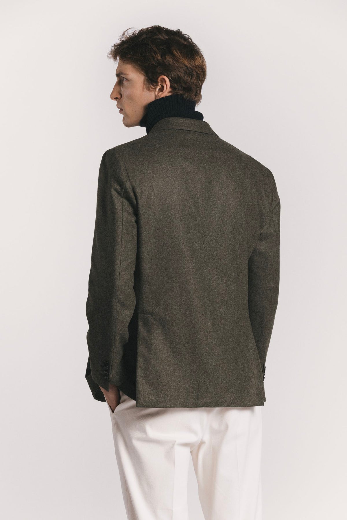 GIACCA LORD <BR/>FLANELLA DI LANA<BR/> JKDBFLGRF5 570 Raw 