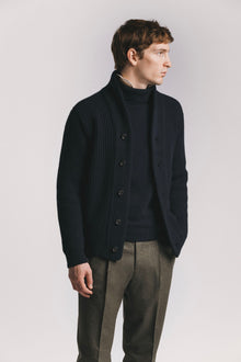 CARDIGAN MARINE LANA & CASHMERE<BR/> KNCAWCBLF5 780 Raw 