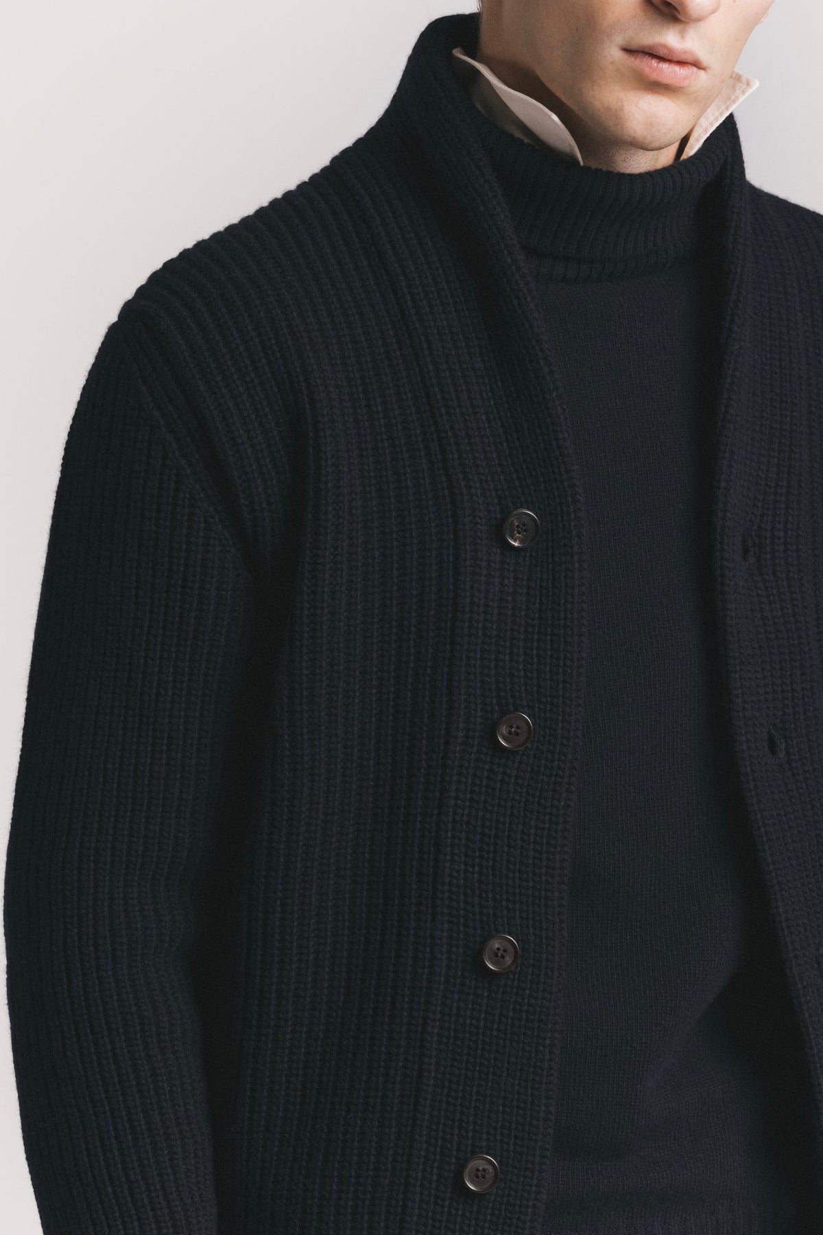 CARDIGAN MARINE LANA & CASHMERE<BR/> KNCAWCBLF5 780 Raw 