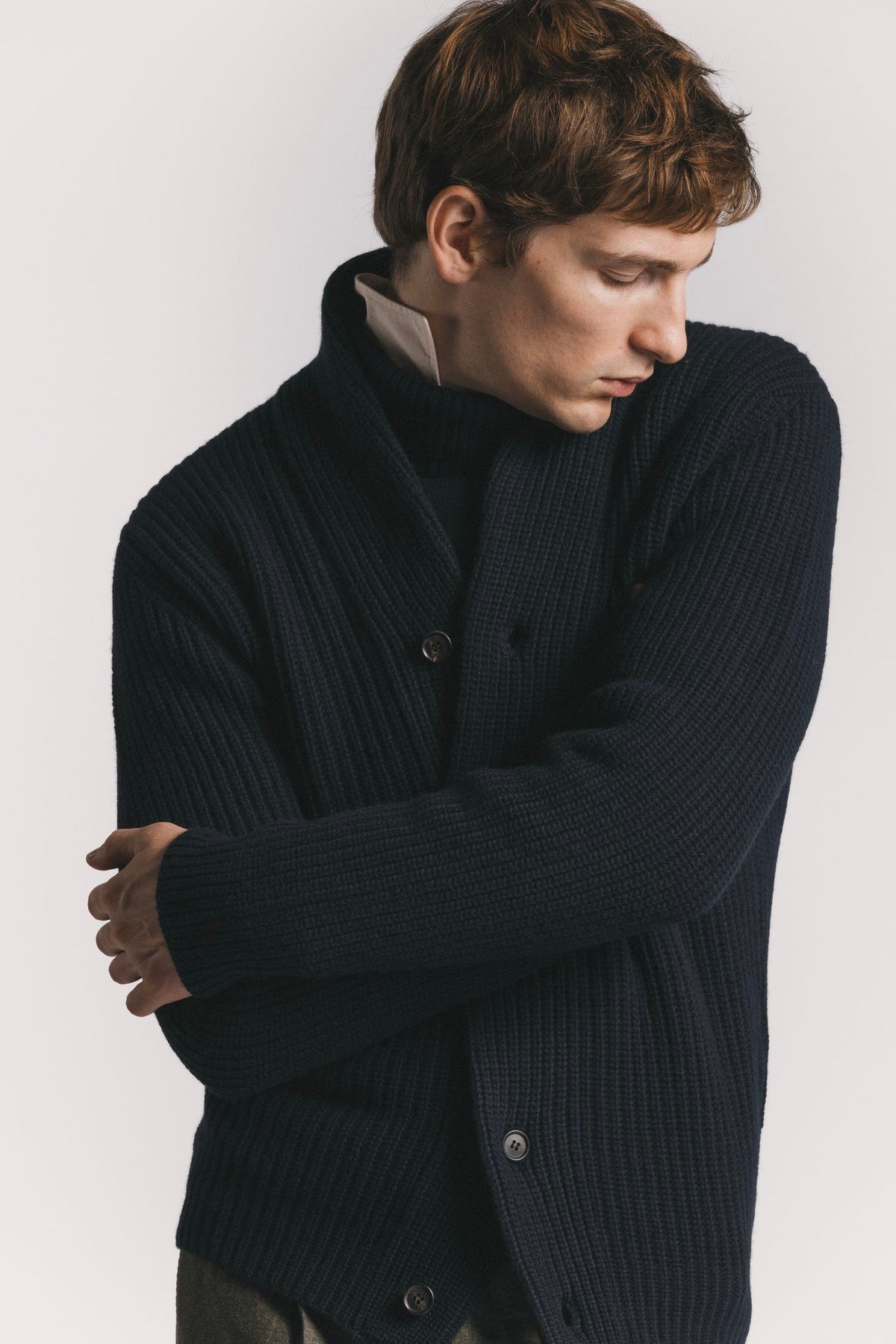 CARDIGAN MARINE LANA & CASHMERE<BR/> KNCAWCBLF5 780 Raw 