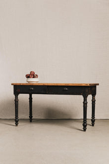 Tavolo rustico nero, top legno naturale<BR/> TAV0623 1 Raw 