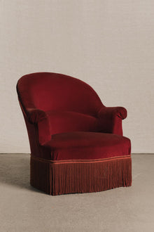 Poltroncina francese in velluto, SED0137 1 Raw 