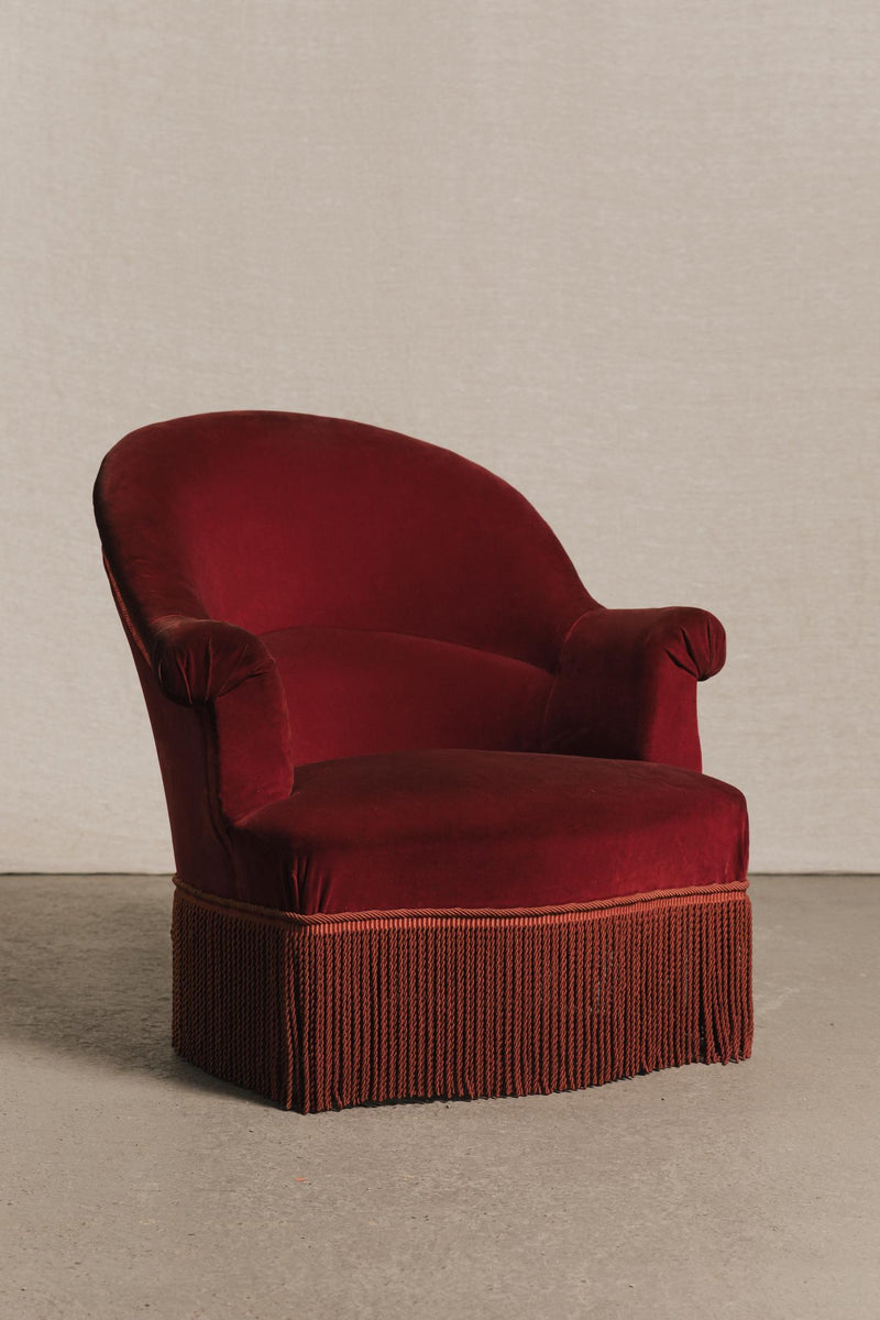 Poltroncina francese in velluto, SED0137 1 Raw 