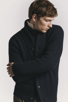 CARDIGAN MARINE LANA & CASHMERE<BR/> KNCAWCBLF5 780 Raw 