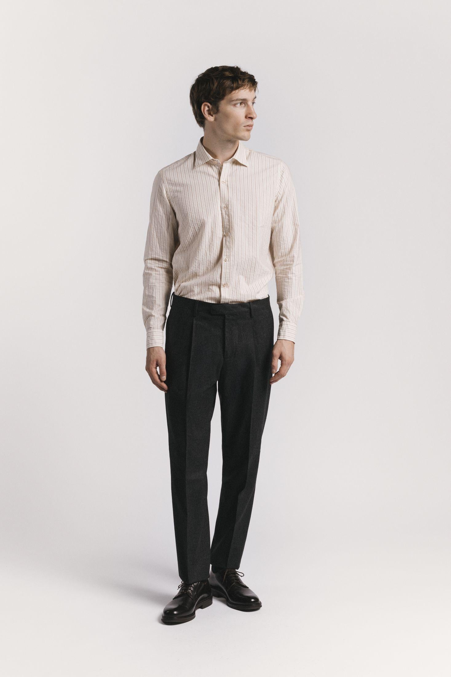 PANTALONE LAWRENCE FLANELLA DI LANA TRPLFLCHF5 880 Raw 