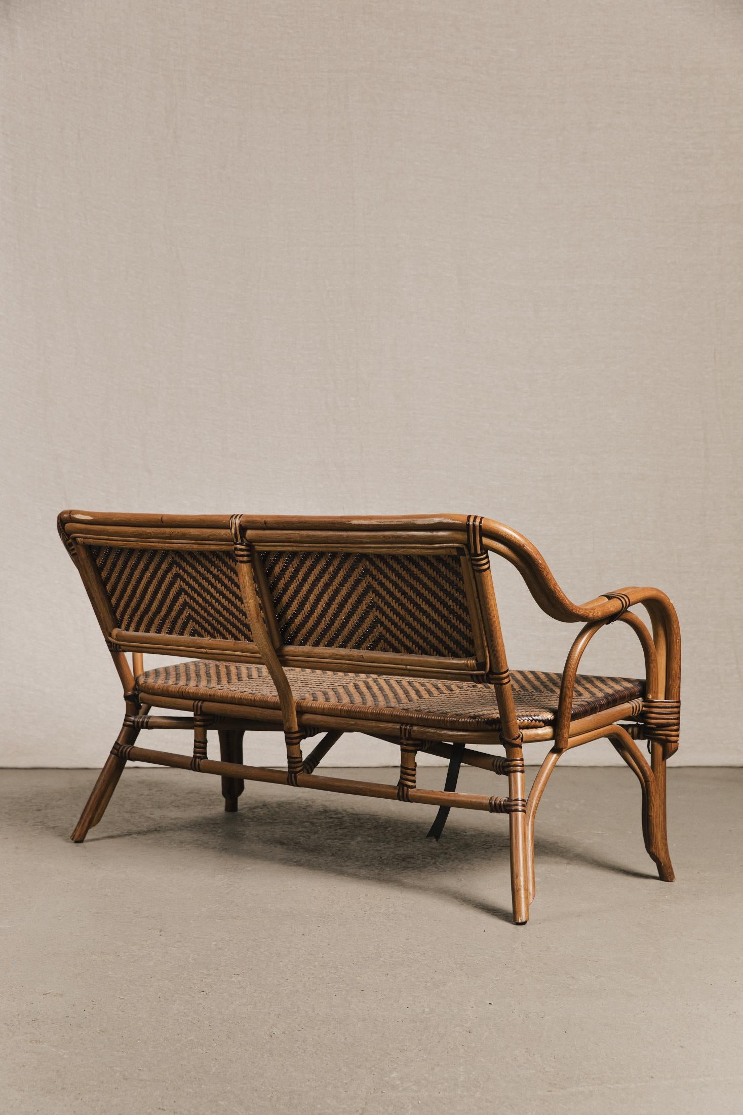 Divanetto bistrot in bamboo<BR/> SED0148 1 Raw 