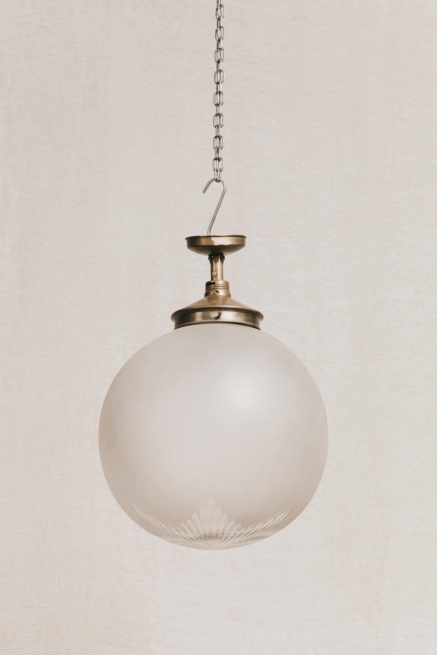 Sospensione globo in vetro molato<BR/> ILL0312 1 Raw 