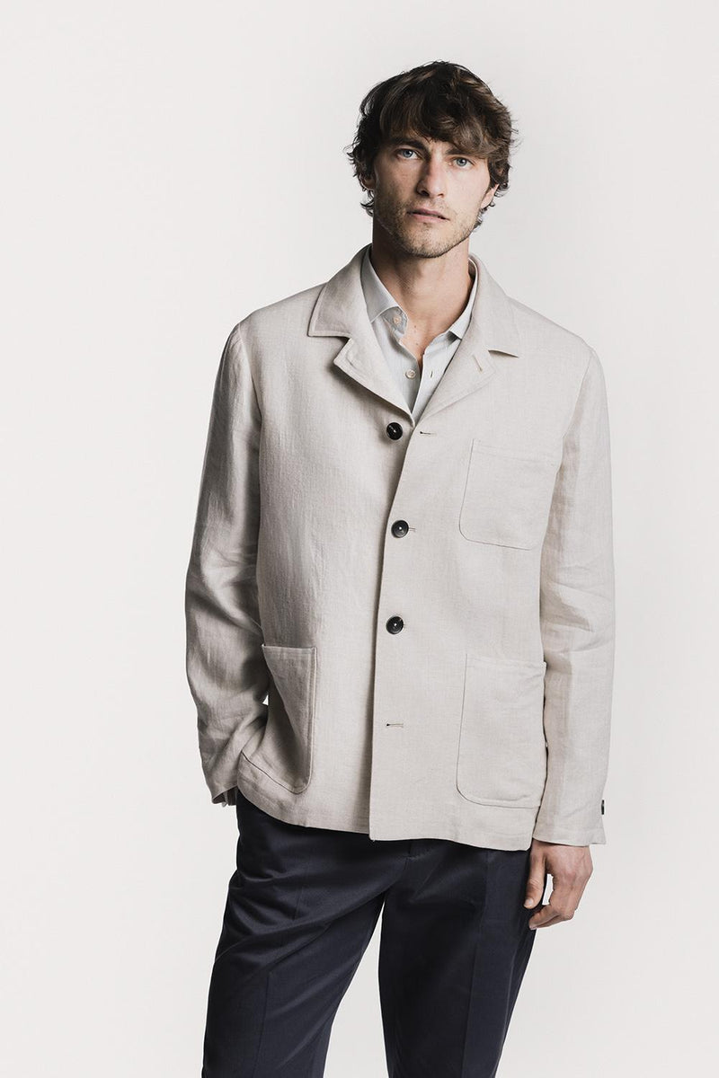 Giacca Painter  resca di lino JKPTLIHRCRS6 1 Raw 
