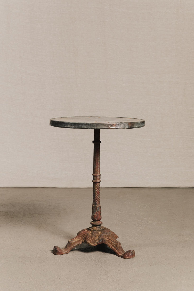 Gheridon da bistrot in ghisa e pietra<BR/> GAR0247 1 Raw 