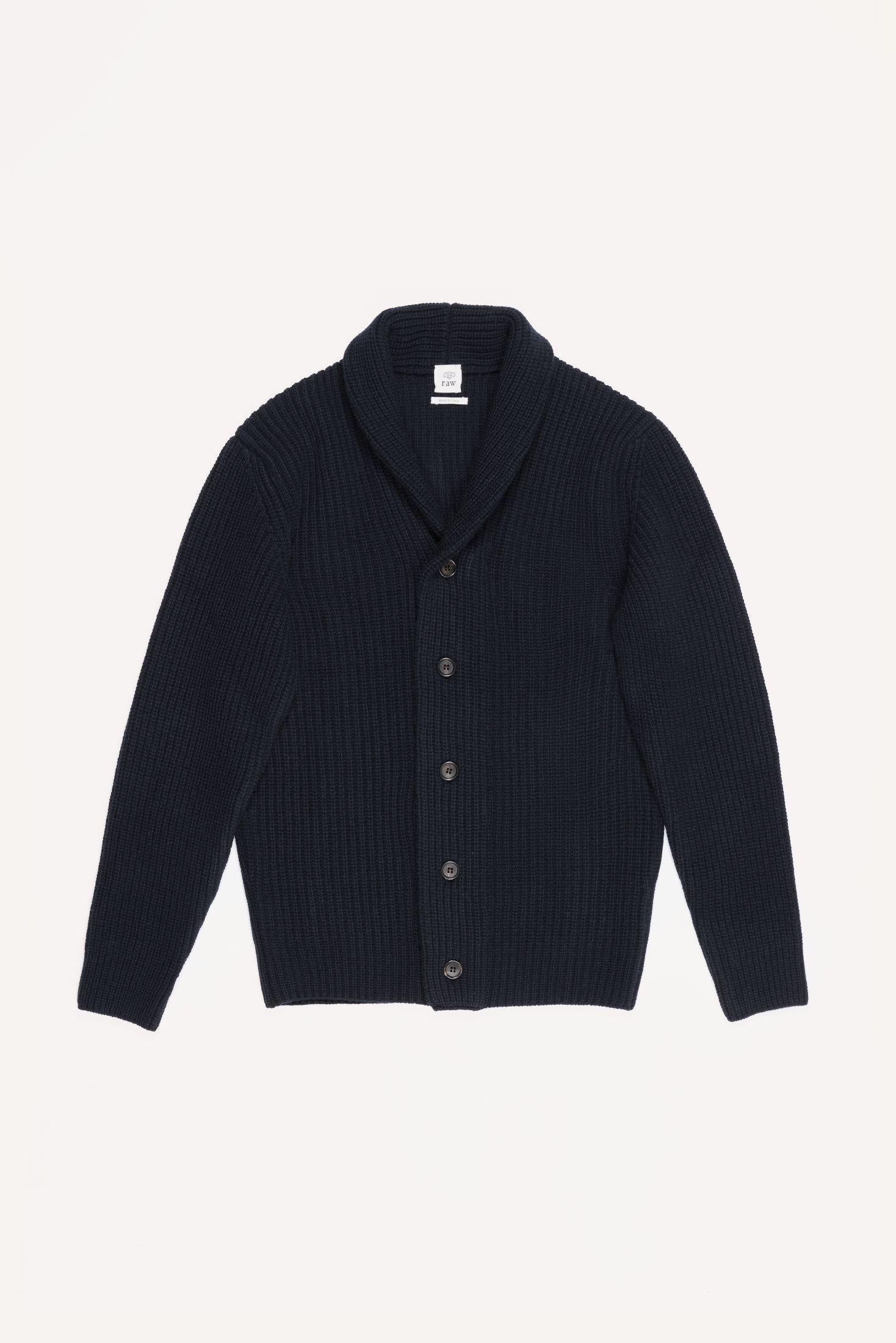 CARDIGAN MARINE LANA & CASHMERE<BR/> KNCAWCBLF5 780 Raw 