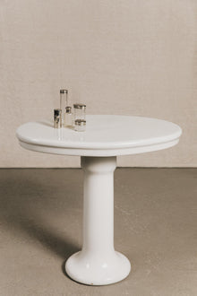 Console da bagno in ceramica bianca ovale<BR/> BAG0234 1 Raw 