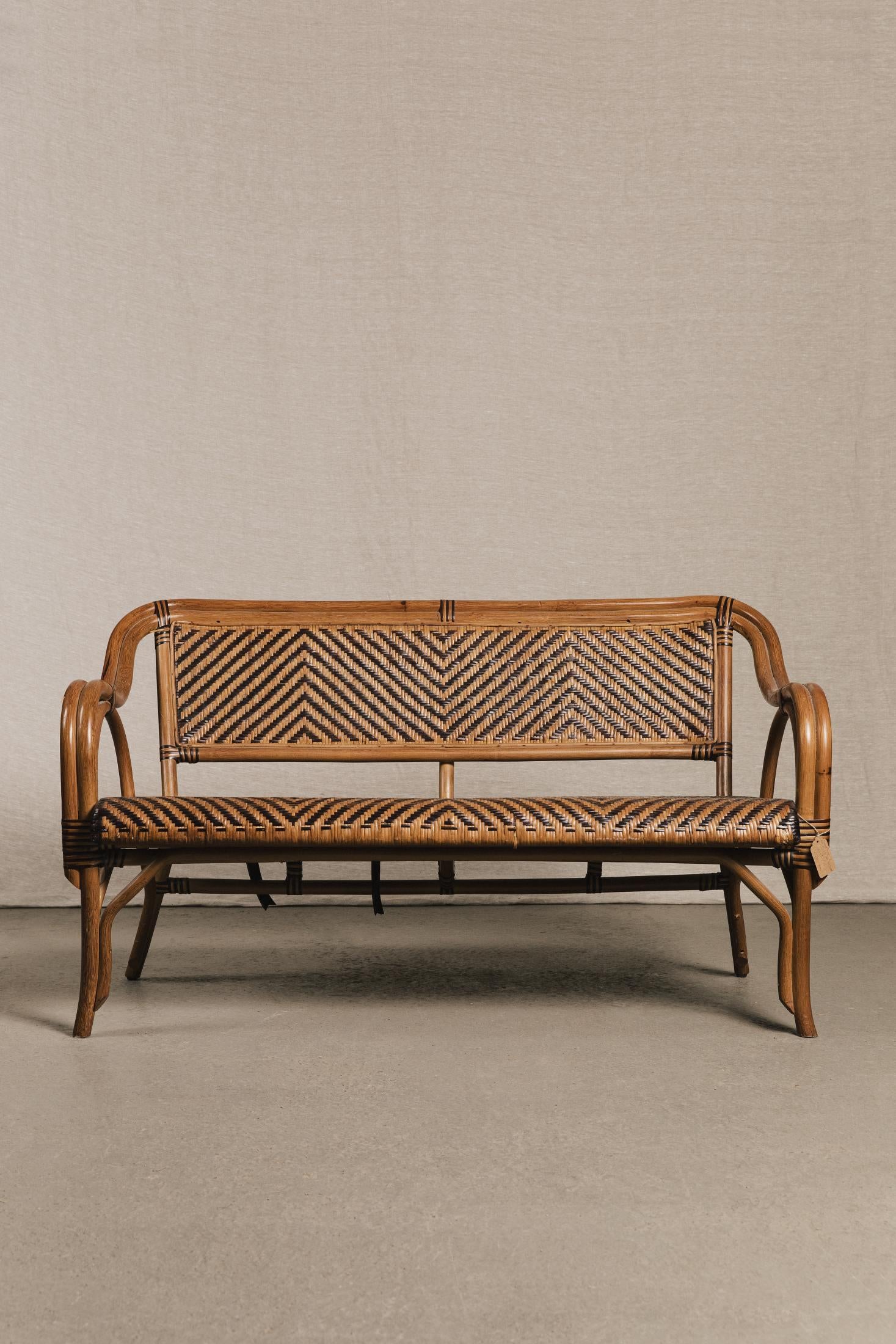 Divanetto bistrot in bamboo<BR/> SED0148 1 Raw 