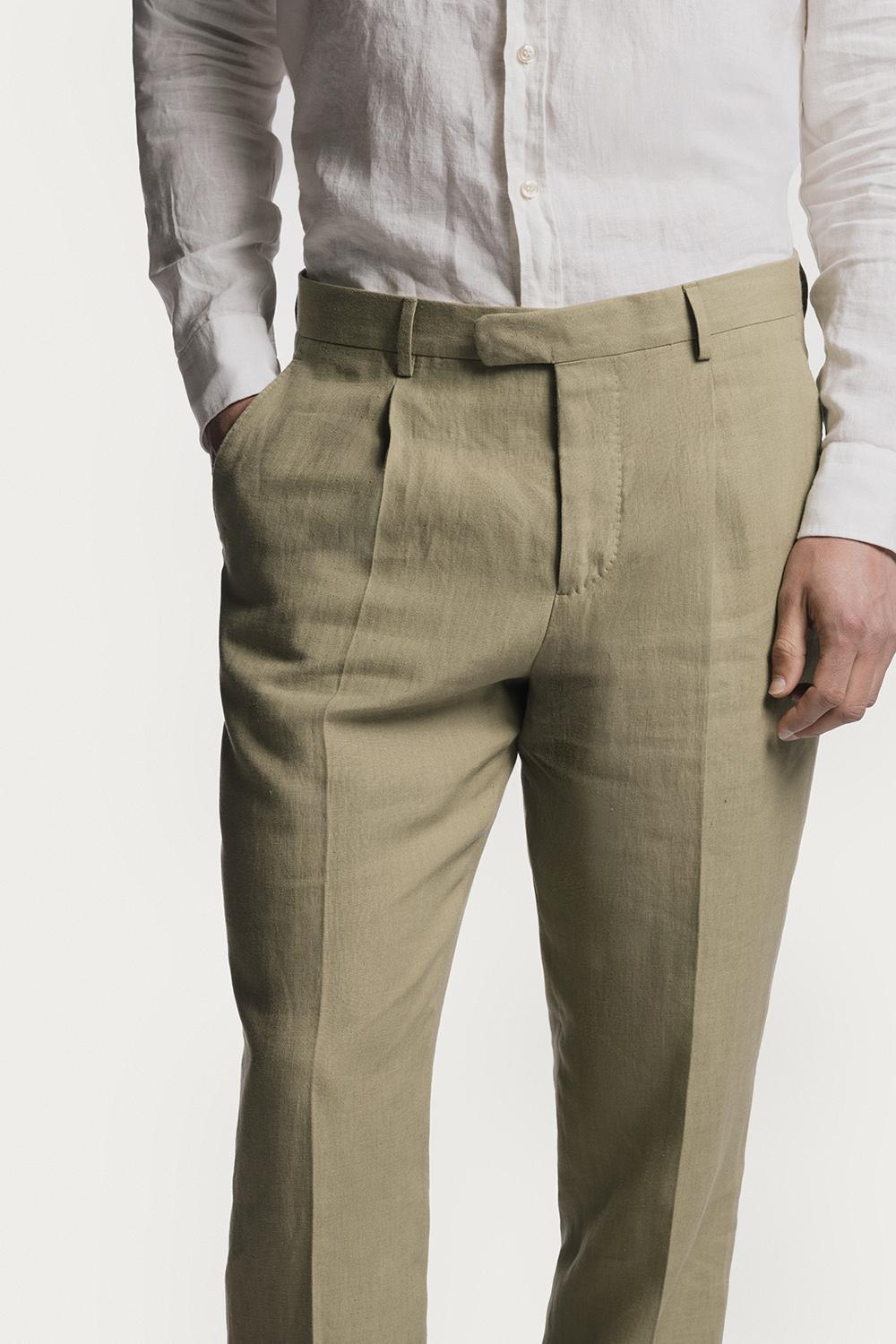 Pantalone Lawrence  raso di Lino TRPLRLKHS6 72 Raw 