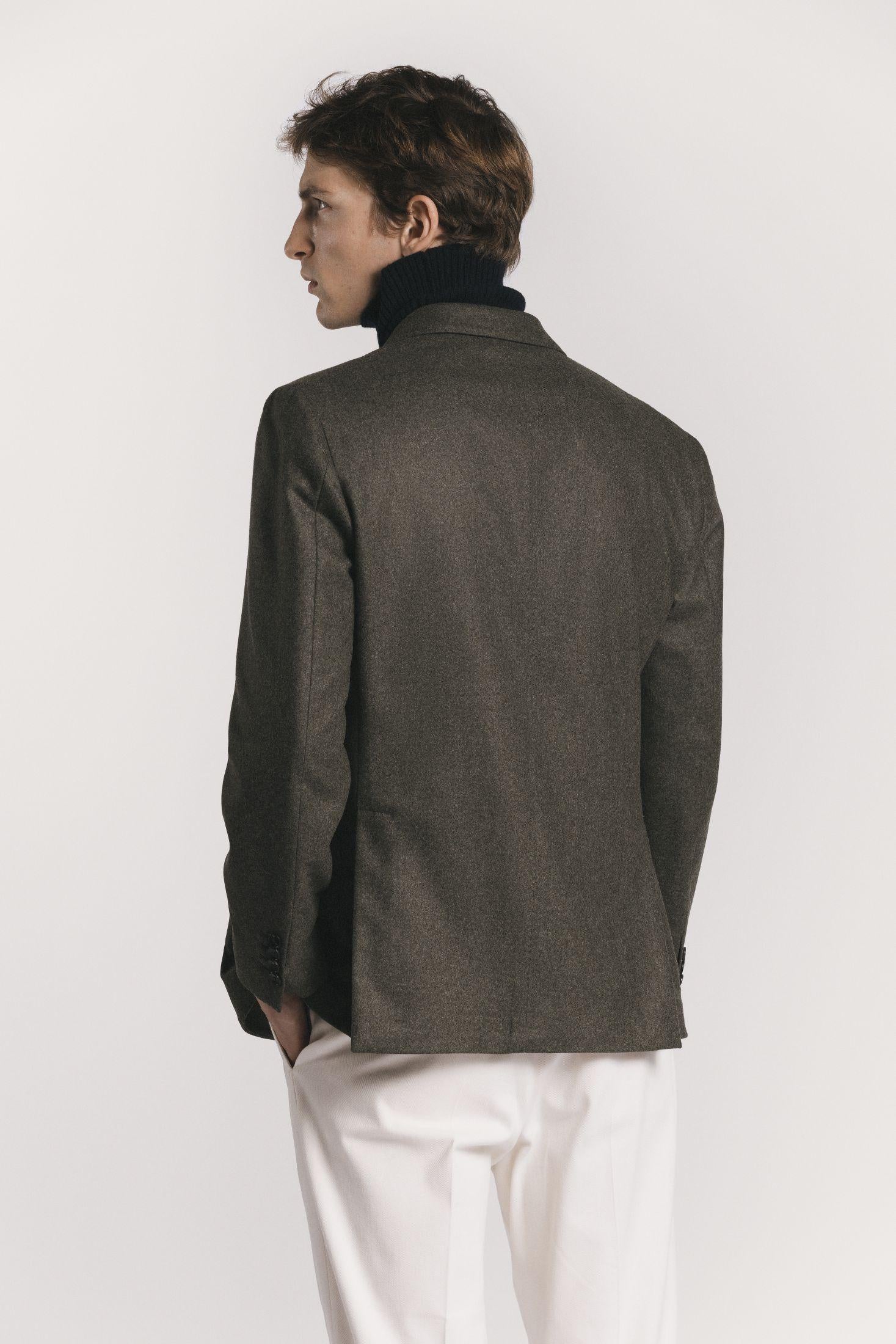 GIACCA LORD <BR/>FLANELLA DI LANA<BR/> JKDBFLGRF5 570 Raw 