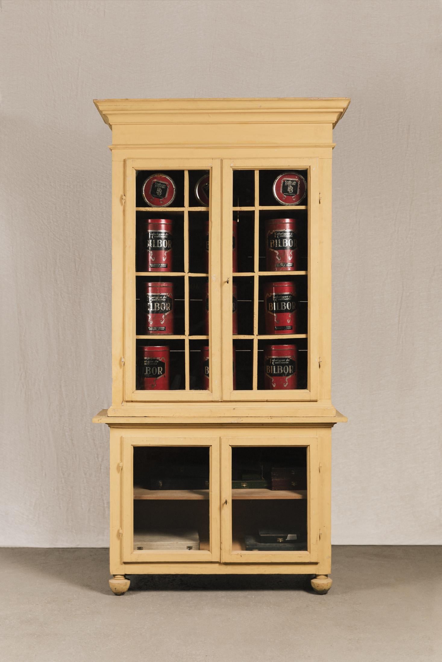 Credenza vetrina in legno verniciata<BR/> ARM0058 1 Raw 