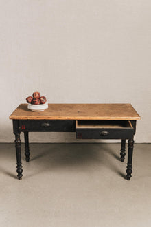 Tavolo rustico nero, top legno naturale<BR/> TAV0623 1 Raw 