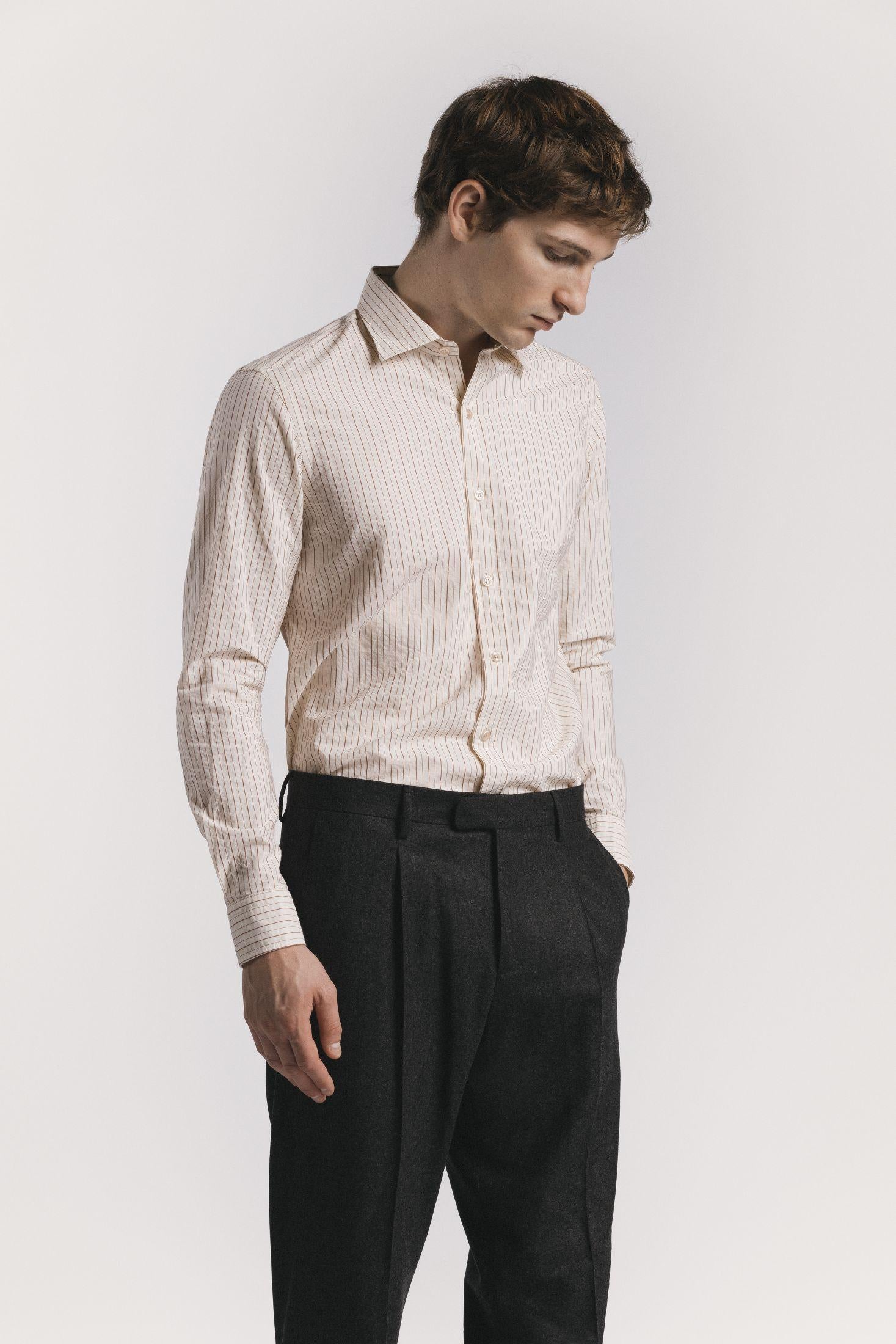 PANTALONE LAWRENCE FLANELLA DI LANA TRPLFLCHF5 880 Raw 