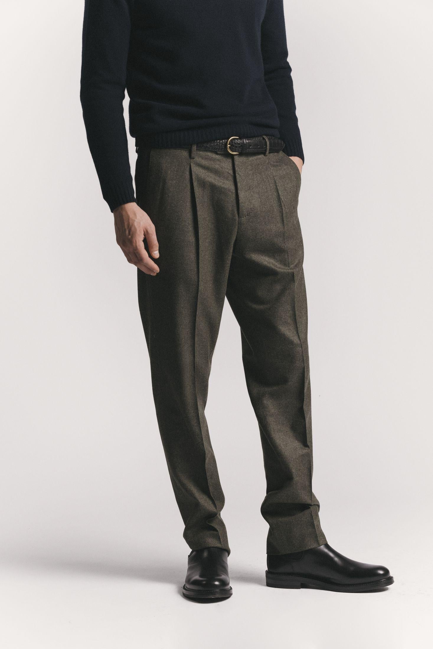 PANTALONE LAWRENCE FLANELLA DI LANA TRPLFLGRF5 570 Raw 