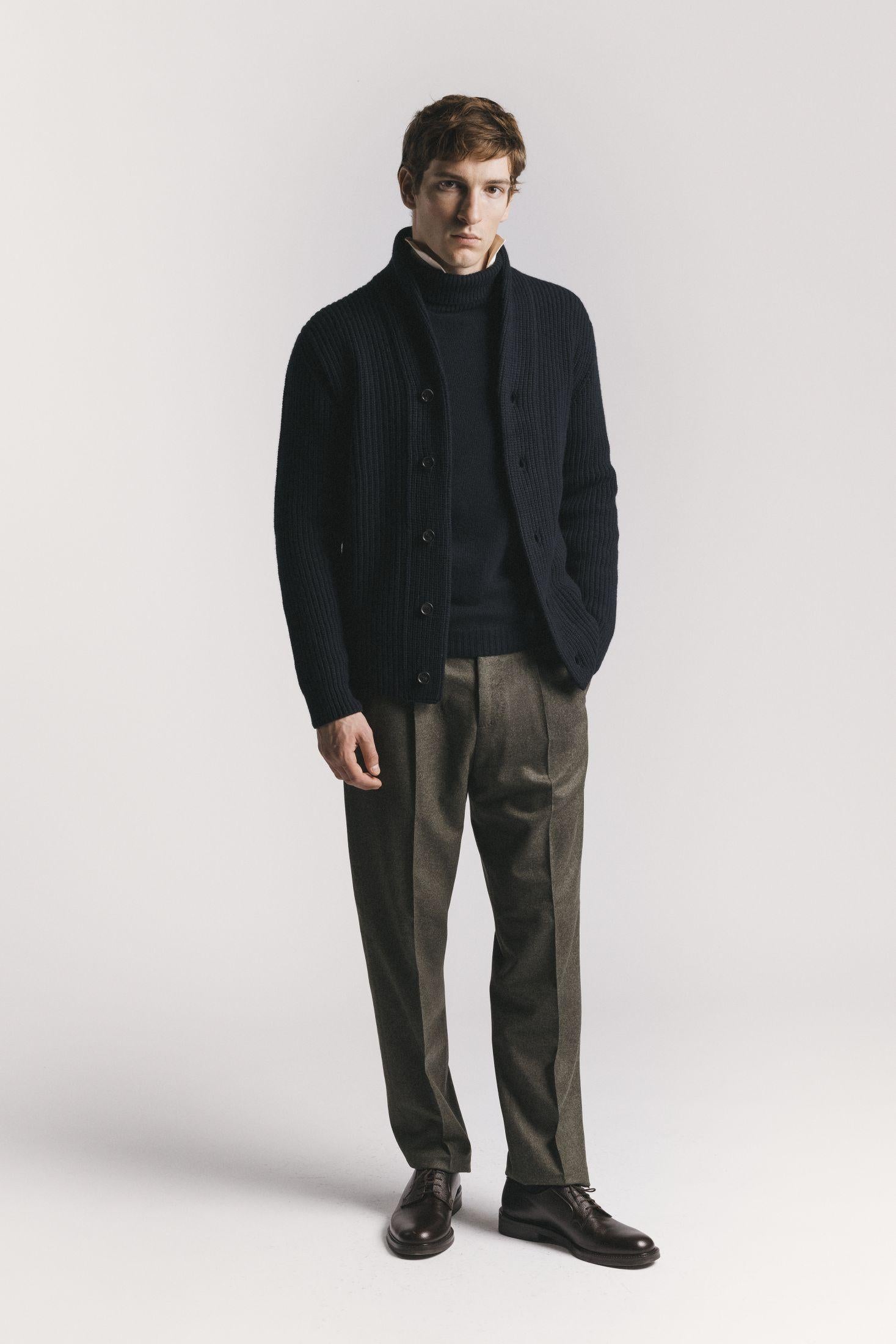 CARDIGAN MARINE LANA & CASHMERE<BR/> KNCAWCBLF5 780 Raw 