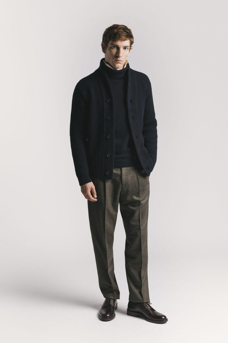 CARDIGAN MARINE LANA & CASHMERE<BR/> KNCAWCBLF5 780 Raw 