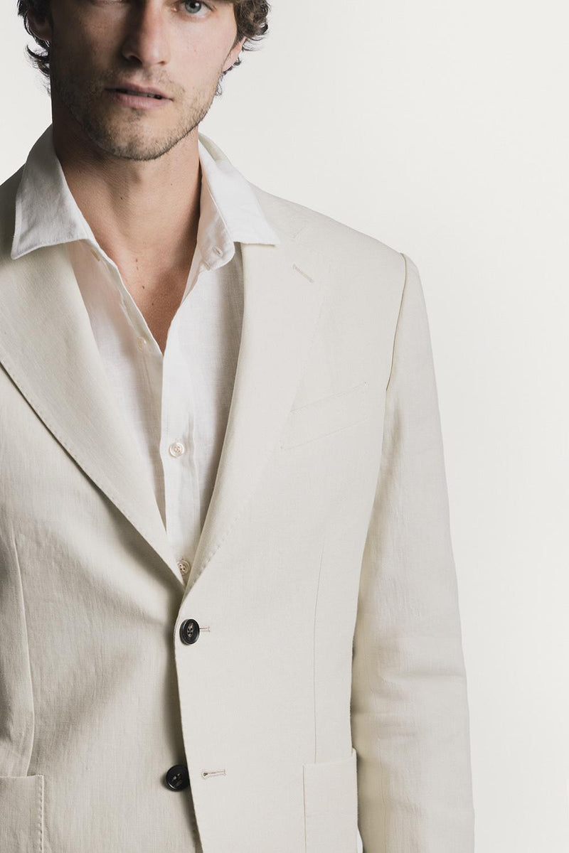 Giacca Windsor  raso di lino JKSBRLCRS6 1 Raw 