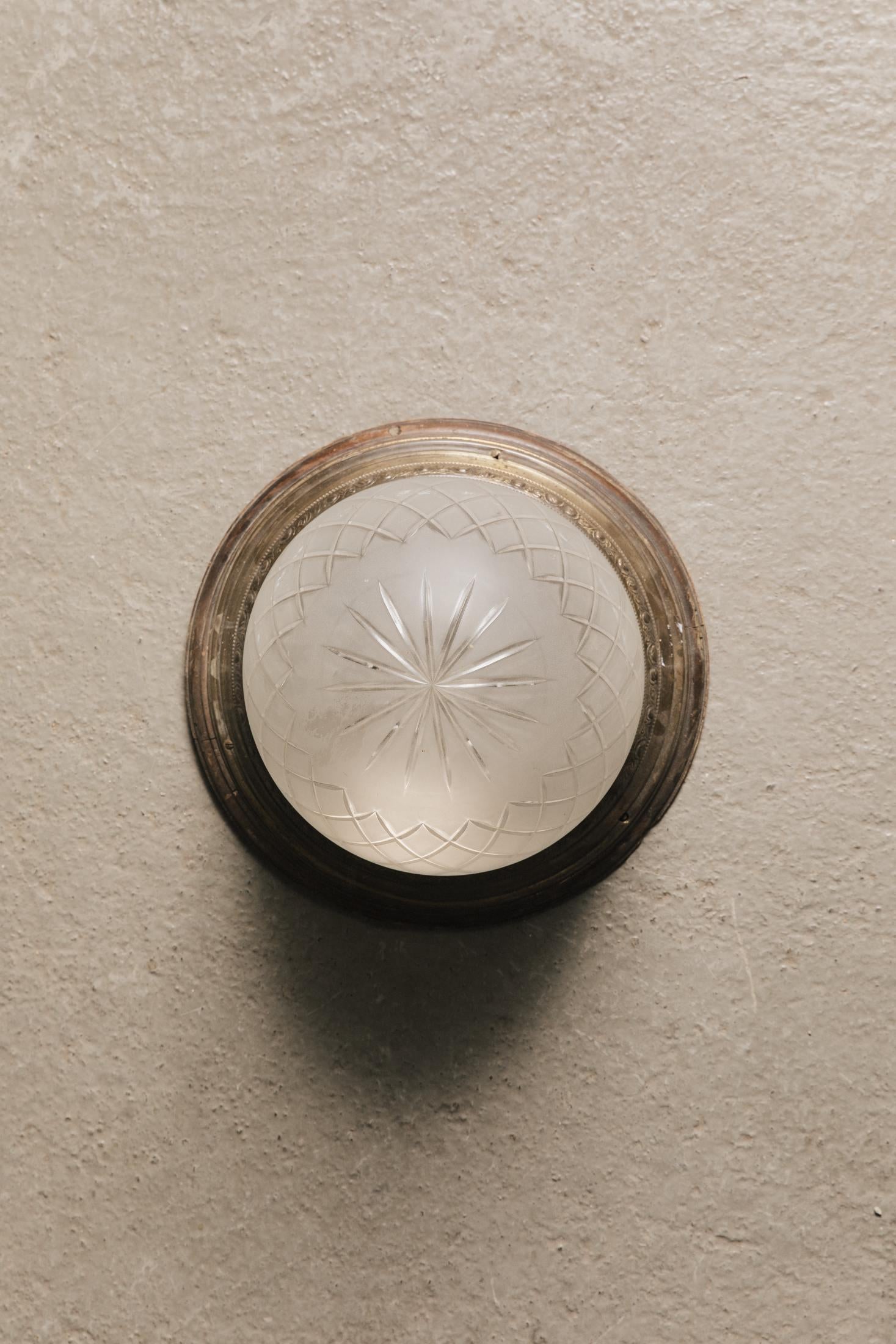 Plafoniera in ottone ILL1117 1 Raw 