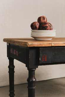 Tavolo rustico nero, top legno naturale<BR/> TAV0623 1 Raw 