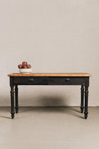 Tavolo rustico nero, top legno naturale<BR/> TAV0623 1 Raw 