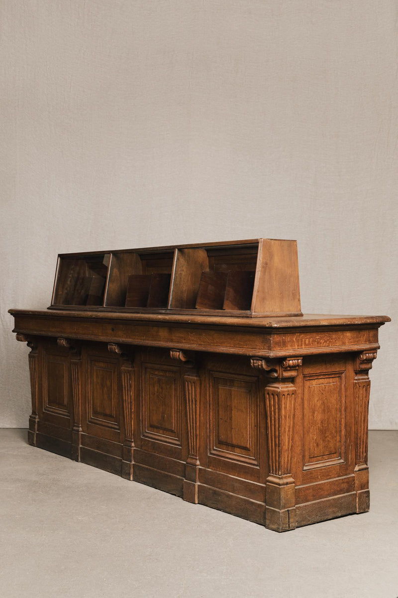 Bancone da negozio in rovere (Francia, inizi XX sec)<BR/> TAV0043 1 Raw 