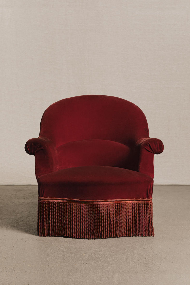 Poltroncina francese in velluto, SED0137 1 Raw 