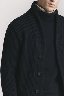 CARDIGAN MARINE LANA & CASHMERE<BR/> KNCAWCBLF5 780 Raw 