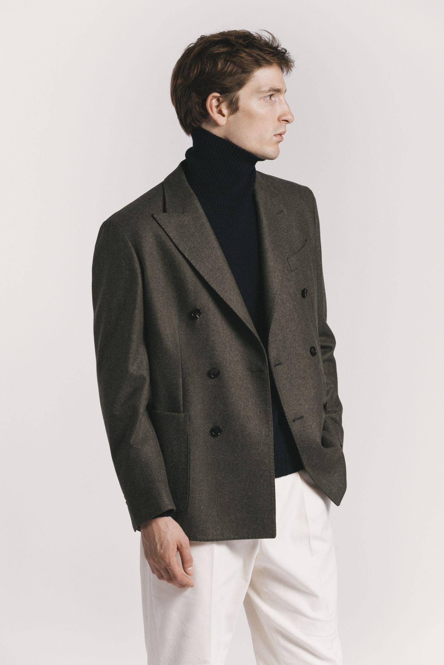 GIACCA LORD <BR/>FLANELLA DI LANA<BR/> JKDBFLGRF5 570 Raw 