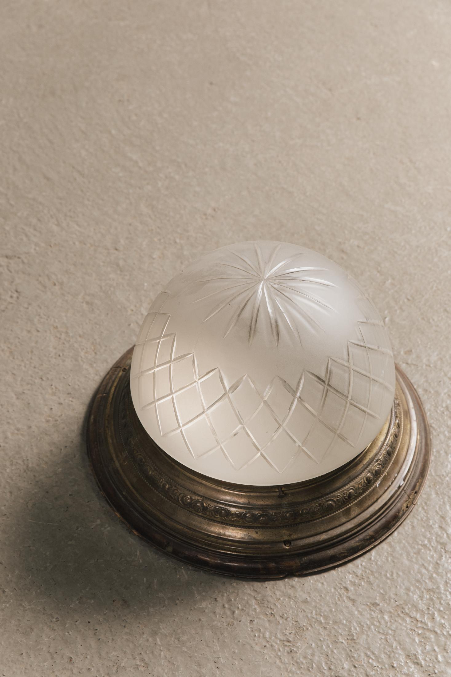 Plafoniera in ottone ILL1117 1 Raw 