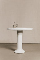 Console da bagno in ceramica bianca ovale<BR/> BAG0234 1 Raw 