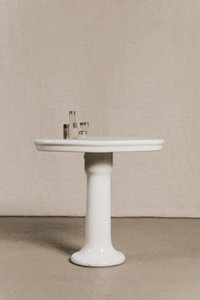 Console da bagno in ceramica bianca ovale<BR/> BAG0234 1 Raw 