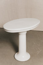 Console da bagno in ceramica bianca ovale<BR/> BAG0234 1 Raw 