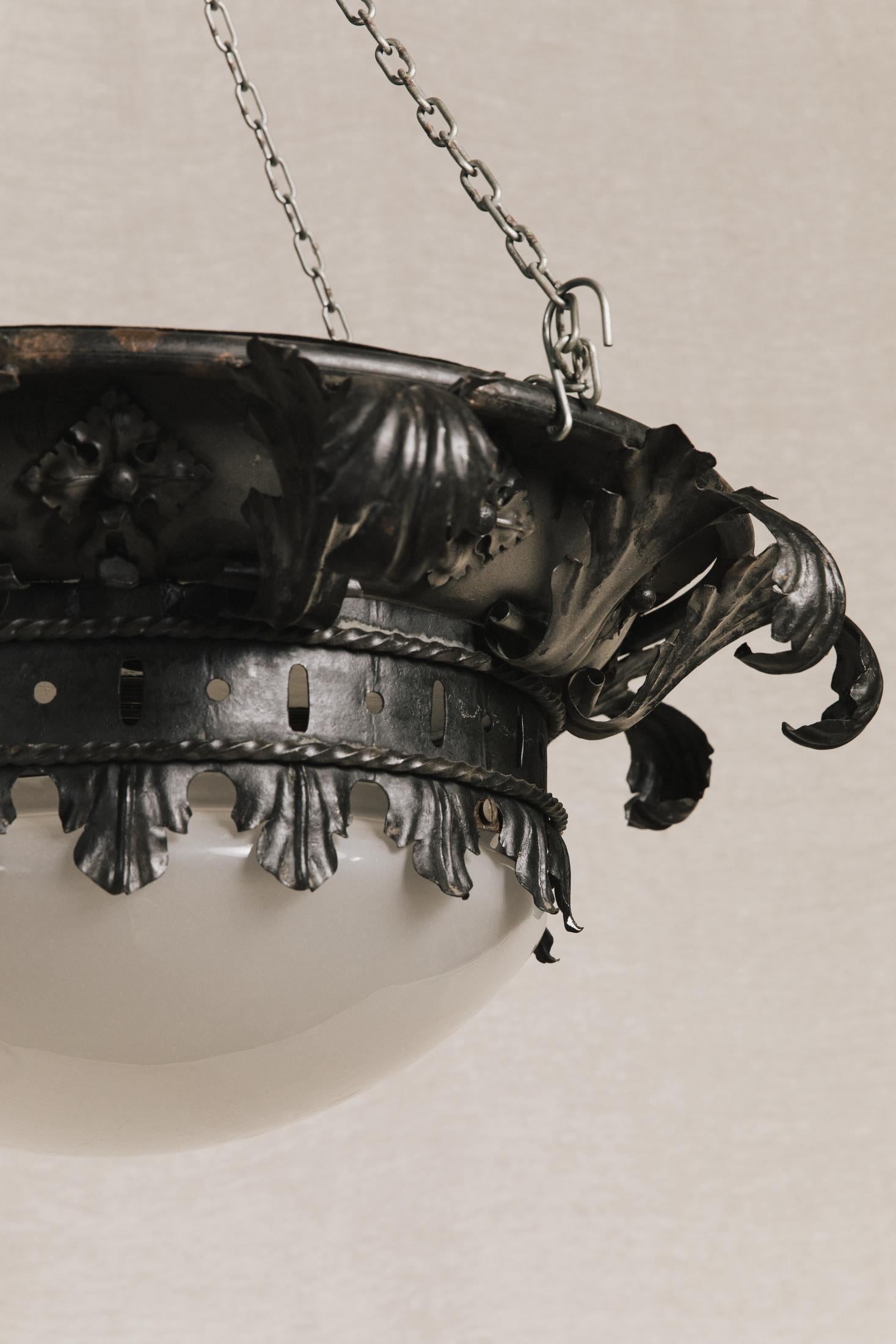 Plafoniera liberty in ferro battuto<BR/> ILL0871 1 Raw 