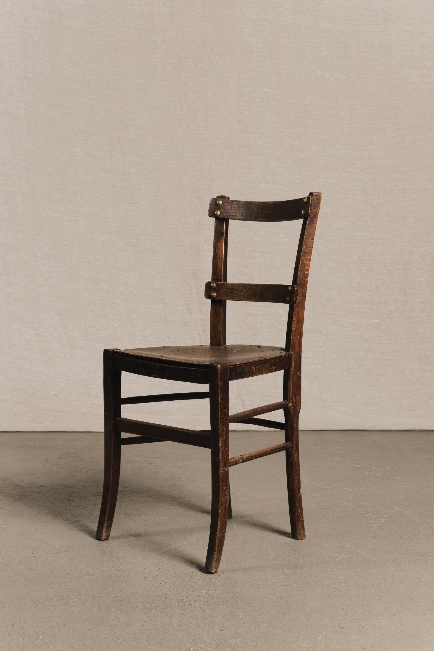 Coppia di sedie rustiche borchiate<BR/> SED0185 1 Raw 