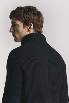 CARDIGAN MARINE LANA & CASHMERE<BR/> KNCAWCBLF5 780 Raw 