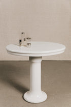 Console da bagno in ceramica bianca ovale<BR/> BAG0234 1 Raw 
