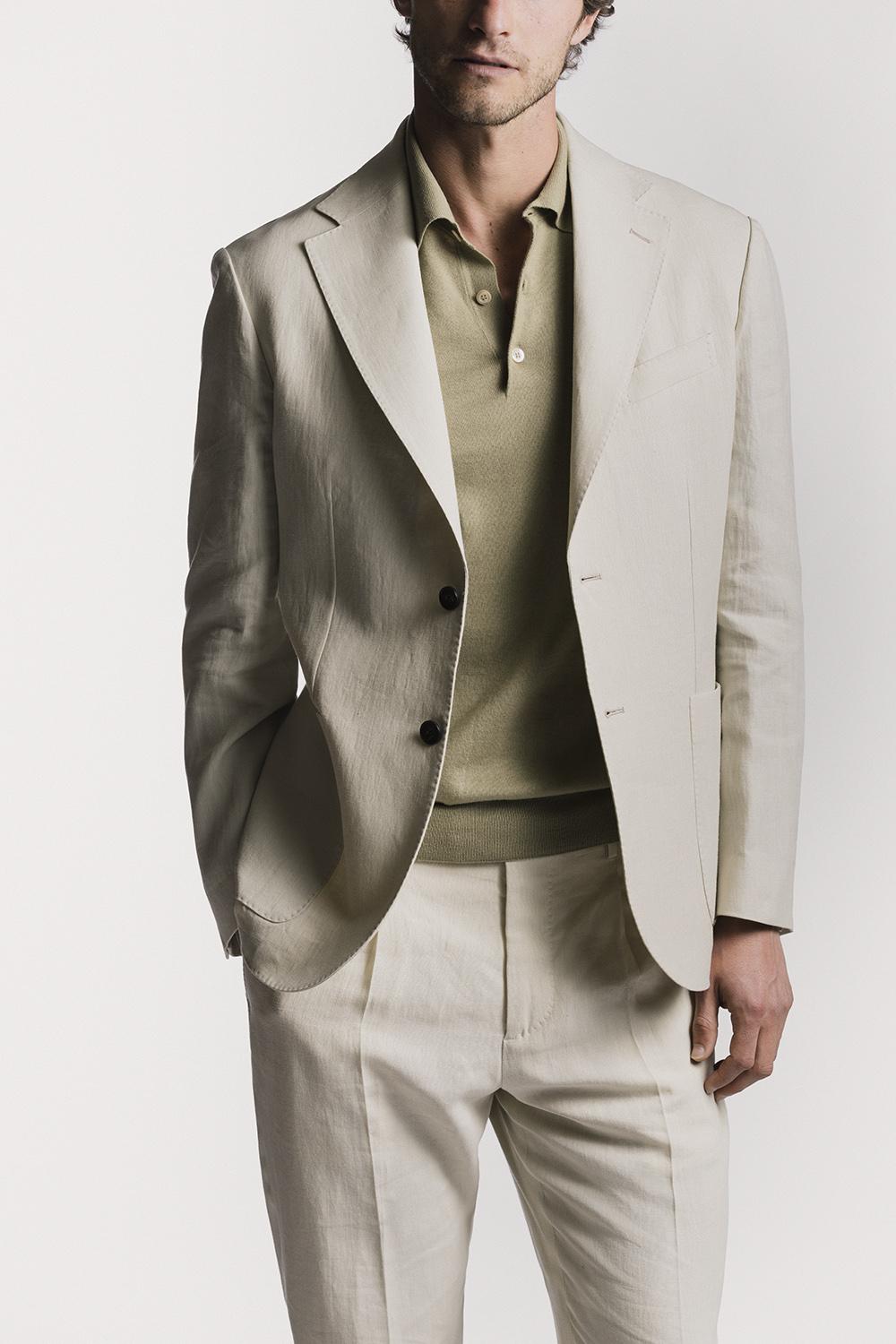 Giacca Windsor  raso di lino JKSBRLCRS6 1 Raw 