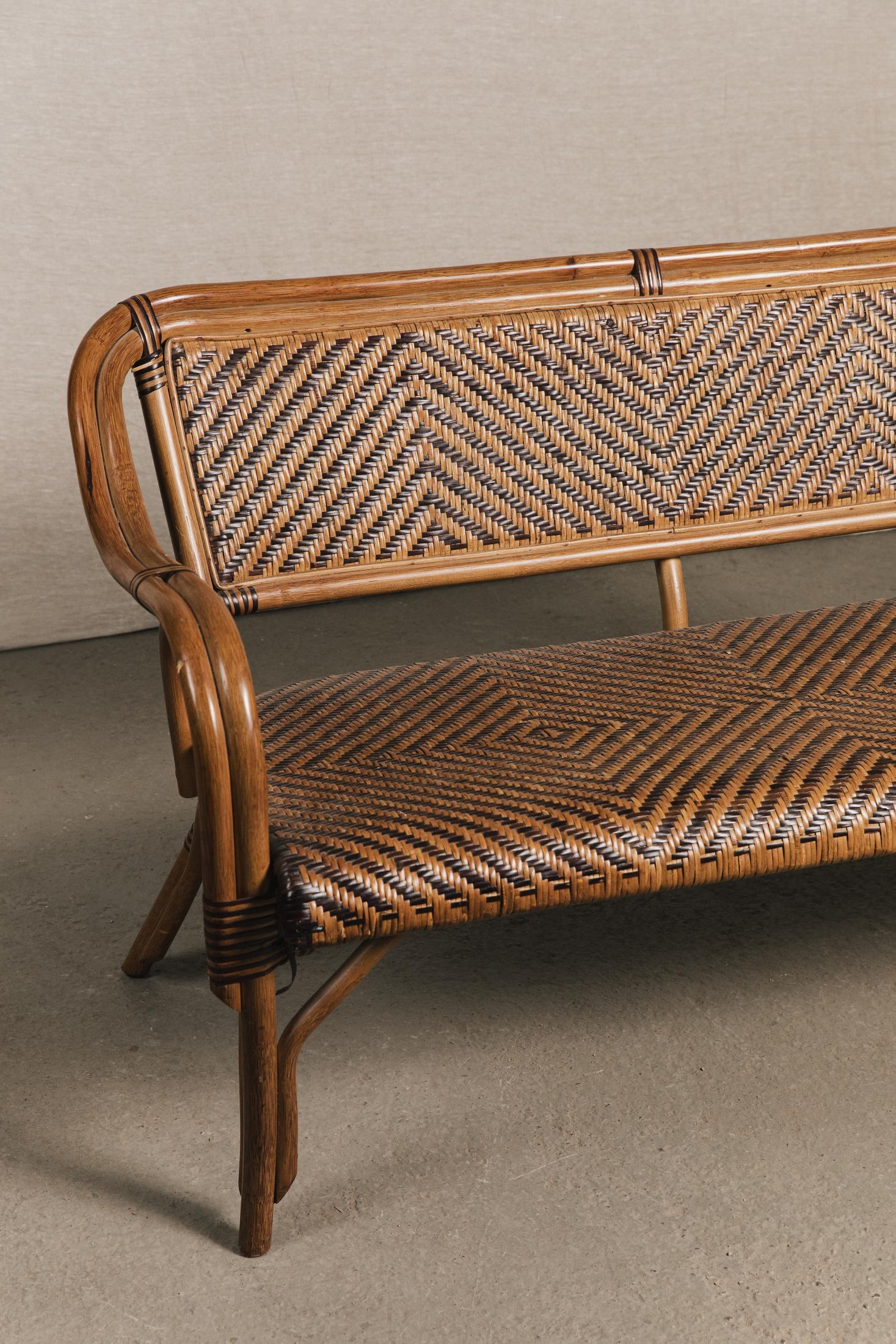 Divanetto bistrot in bamboo<BR/> SED0148 1 Raw 