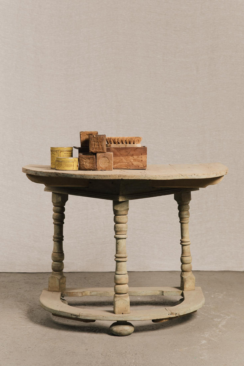 Tavolo console, mezza luna rustica<BR/> TAV0618 1 Raw 